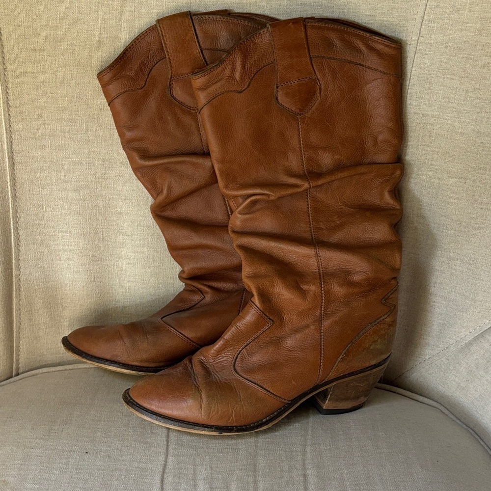 Steve Madden Brown Leather Cowboy Boots